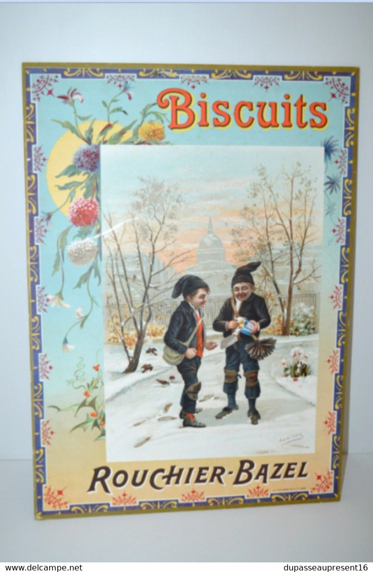 CARTON PUBLICITE BISCUITS ROUCHER BAZEL Début XXe 2 Ramoneurs Par Auguste COLAS - Pappschilder