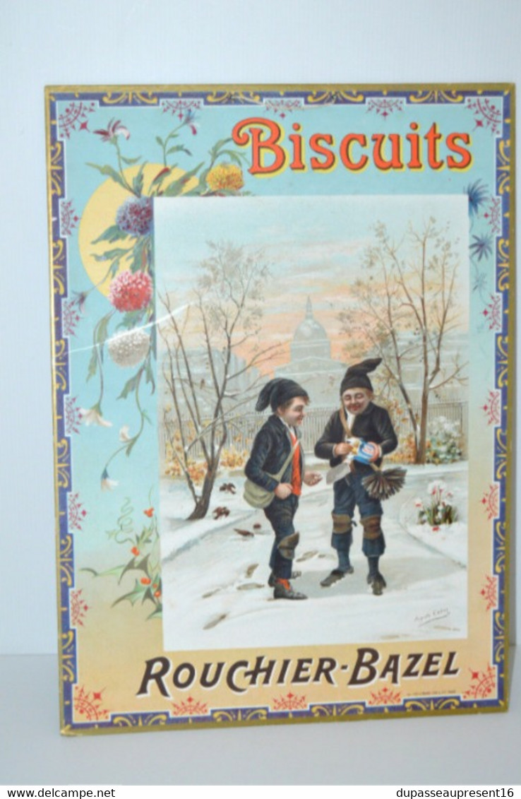 CARTON PUBLICITE BISCUITS ROUCHER BAZEL début XXe 2 Ramoneurs par Auguste COLAS