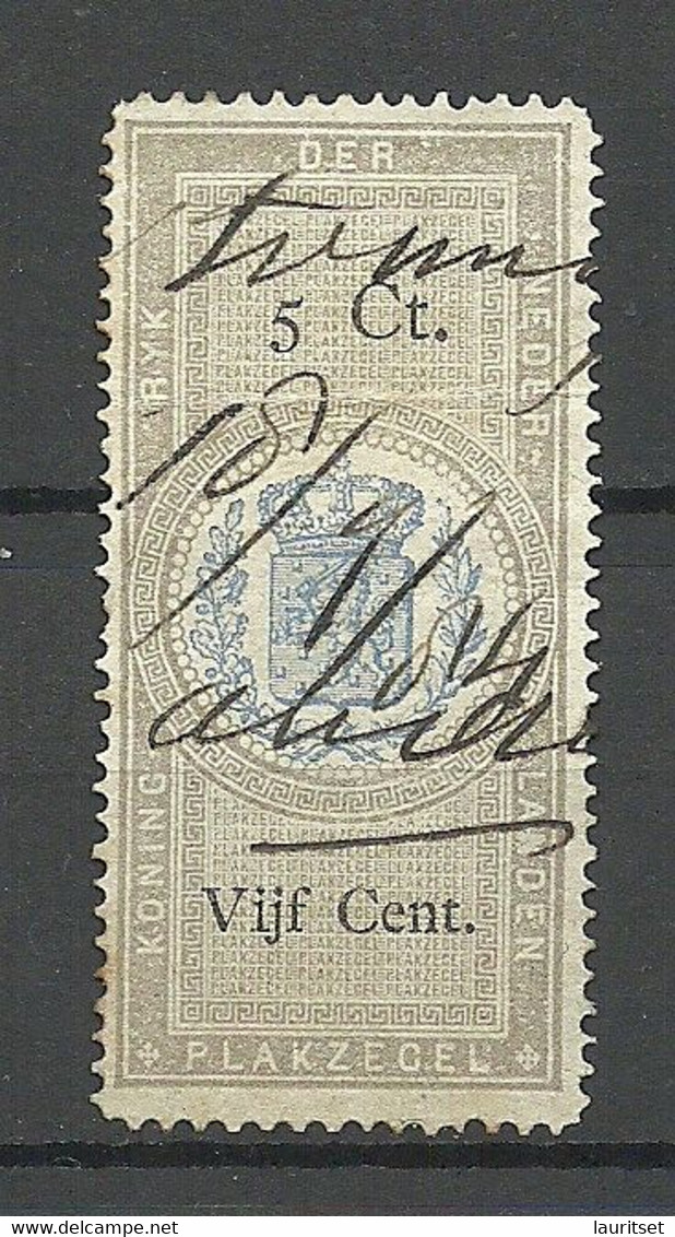NEDERLAND Netherlands O 1884 Revenue Tax Plakzegel 5 Ct. O - Revenue Stamps