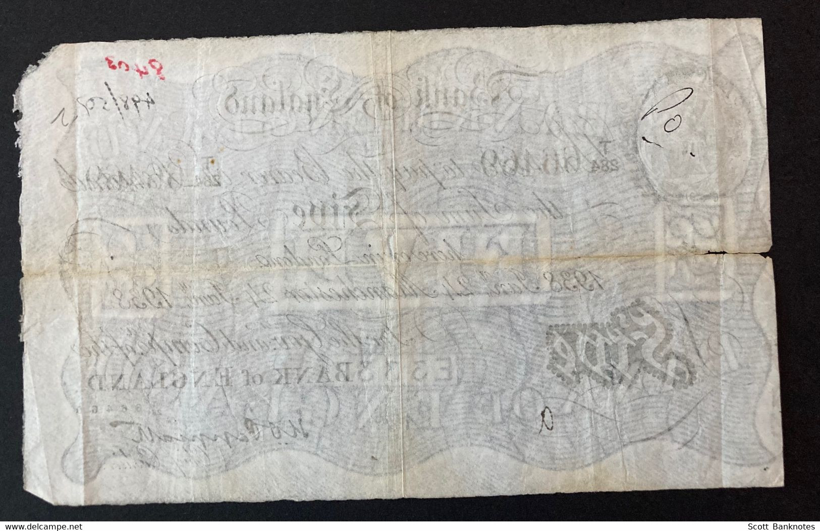 B241f MANCHESTER 24 Jan 1938 Peppiatt 5 Pound Note - 5 Pounds