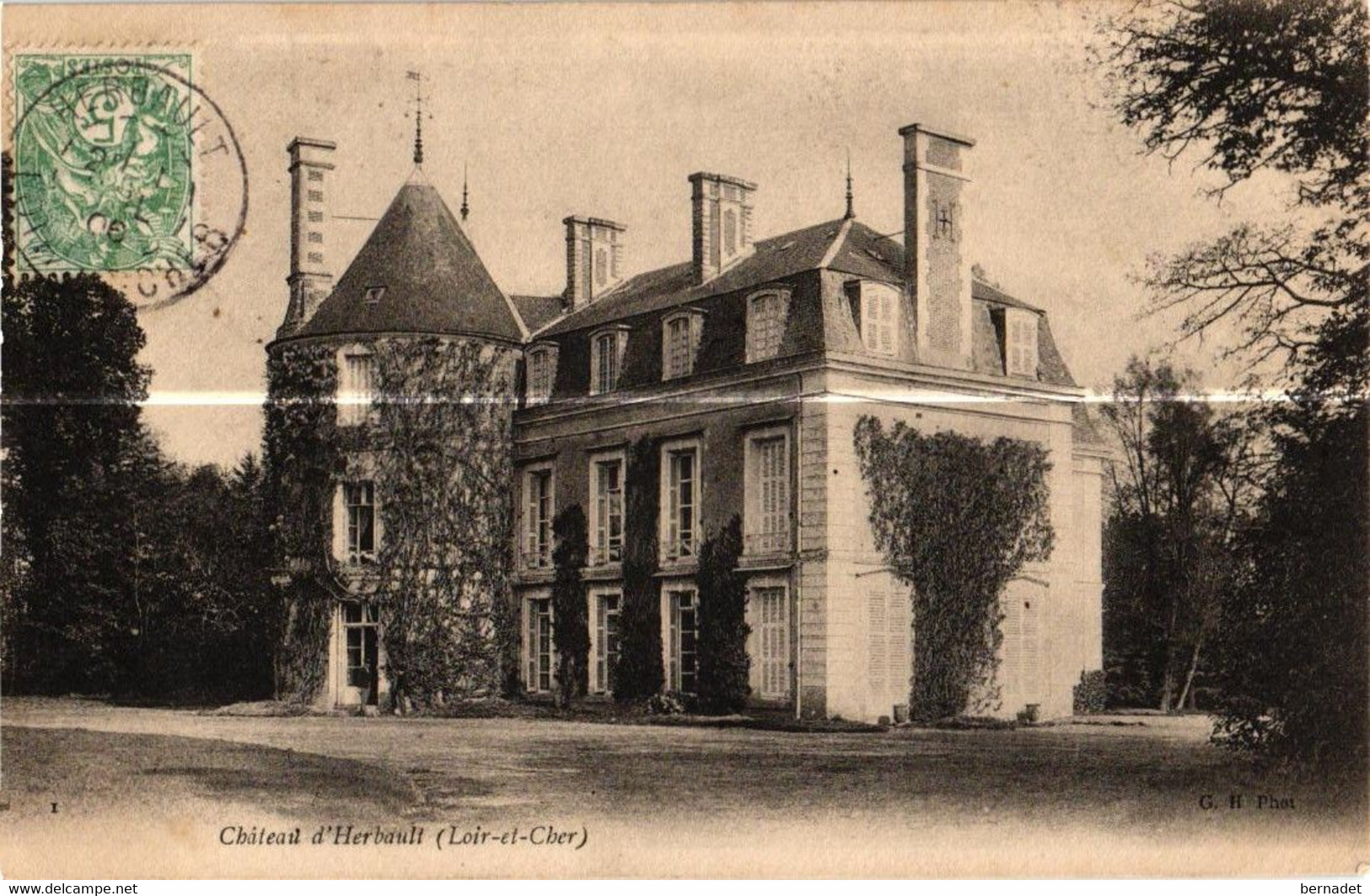 41 . CHATEAU D'HERBAULT ..  1906  .. ( Trait Blanc Pas Sur Original ) - Herbault