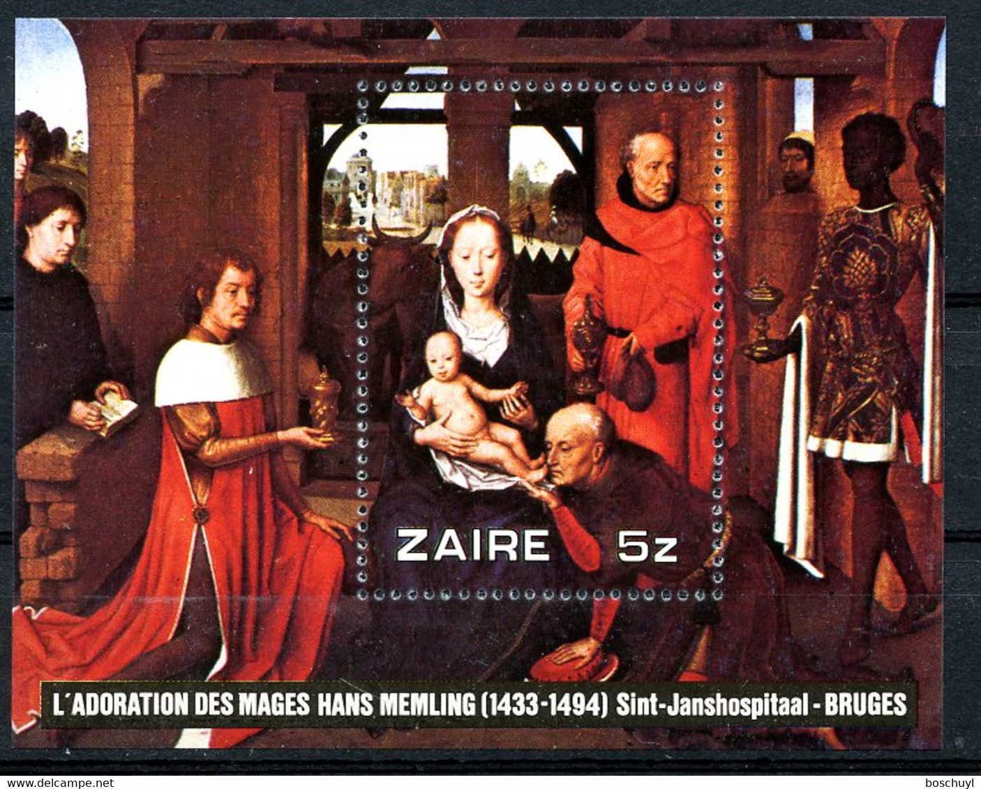 Zaire, 1979, Christmas, Memling Painting, MNH, Michel Block 30 - Autres & Non Classés