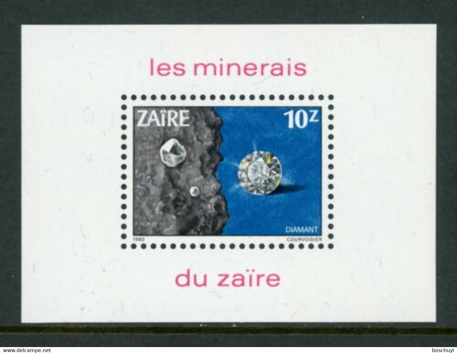 Zaire, 1983, Minerals, Gemstones, MNH, Michel Block 46 - Autres & Non Classés