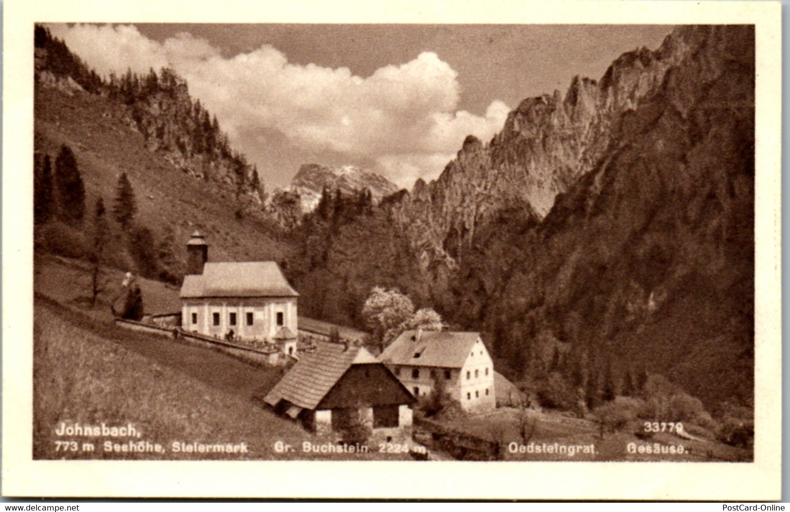 11294 - Steiermark - Johnsbach , Großer Buchstein , Oedsteingrat , Gesäuse , Panoramakarte - Nicht Gelaufen 1948 - Gesäuse