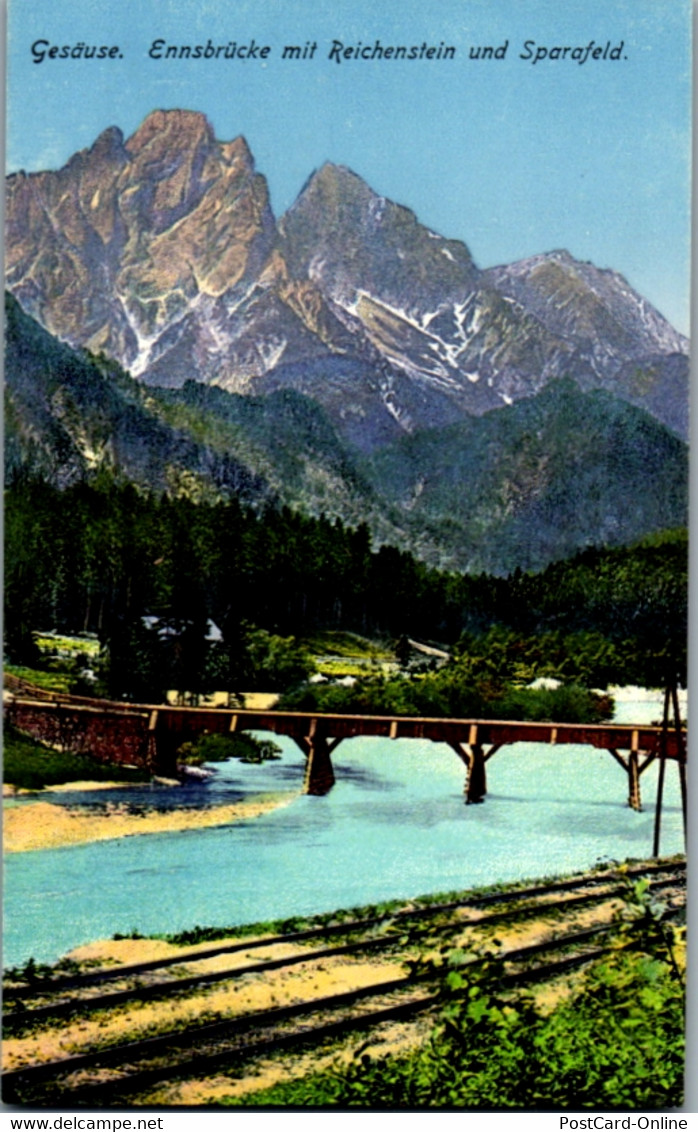 11310 - Steiermark - Gesäuse , Ennsbrücke Mit Reichenstein Und Sparafeld , Künstlerkarte - Nicht Gelaufen 1924 - Gesäuse