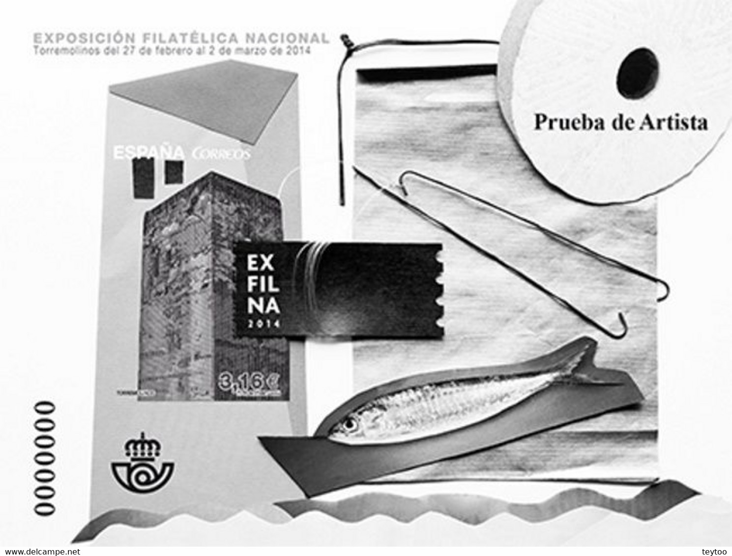 [P115] España 2014. Prueba De Artista. Exfilna 2014. Torremolinos - Proeven & Herdrukken