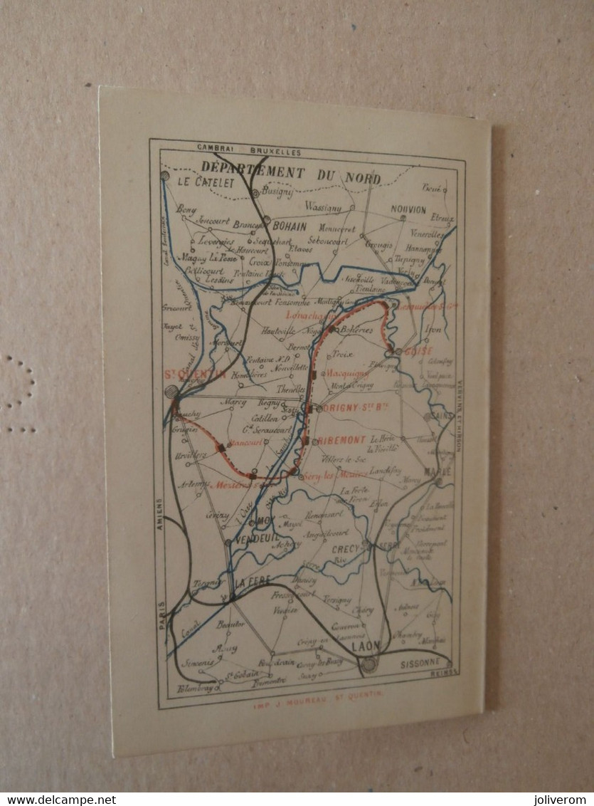 1er Indicateur CHEMIN De FER SAINT-QUENTIN-GUISE 1874 (Itancourt.Mézières.Séry-les-Mézières.Ribemont.Origny-Ste-Benoite) - Europa