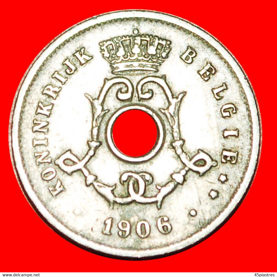 • DUTCH LEGEND: BELGIUM ★ 5 CENTIMES 1906! LEOPOLD II (1865-1909) LOW START ★ NO RESERVE! - 5 Cents