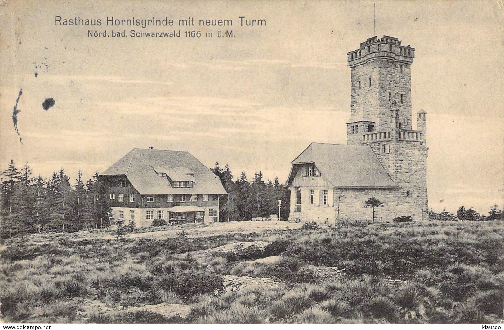 Rasthaus Hornisgrinde Mit Neuem Turm 1915 - Achern