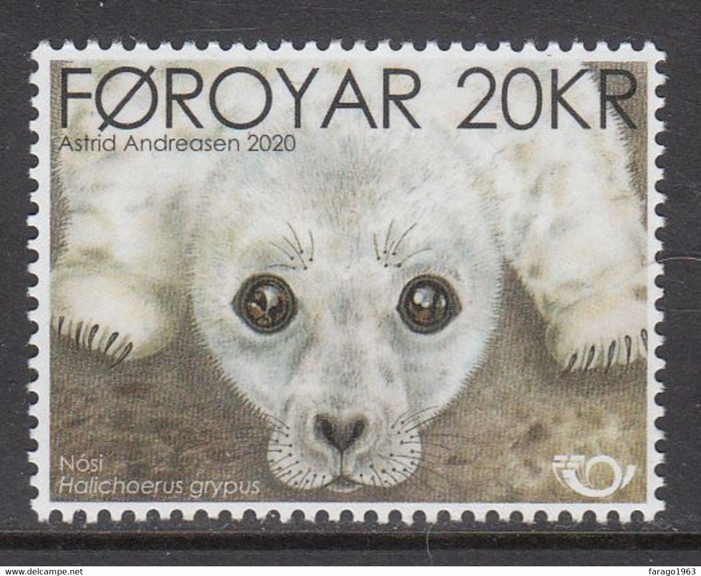 2020 Faroe Islands Seal Pup Marine Mammal Complete Set Of 1 MNH @ BELOW FACE VALUE - Faeroër