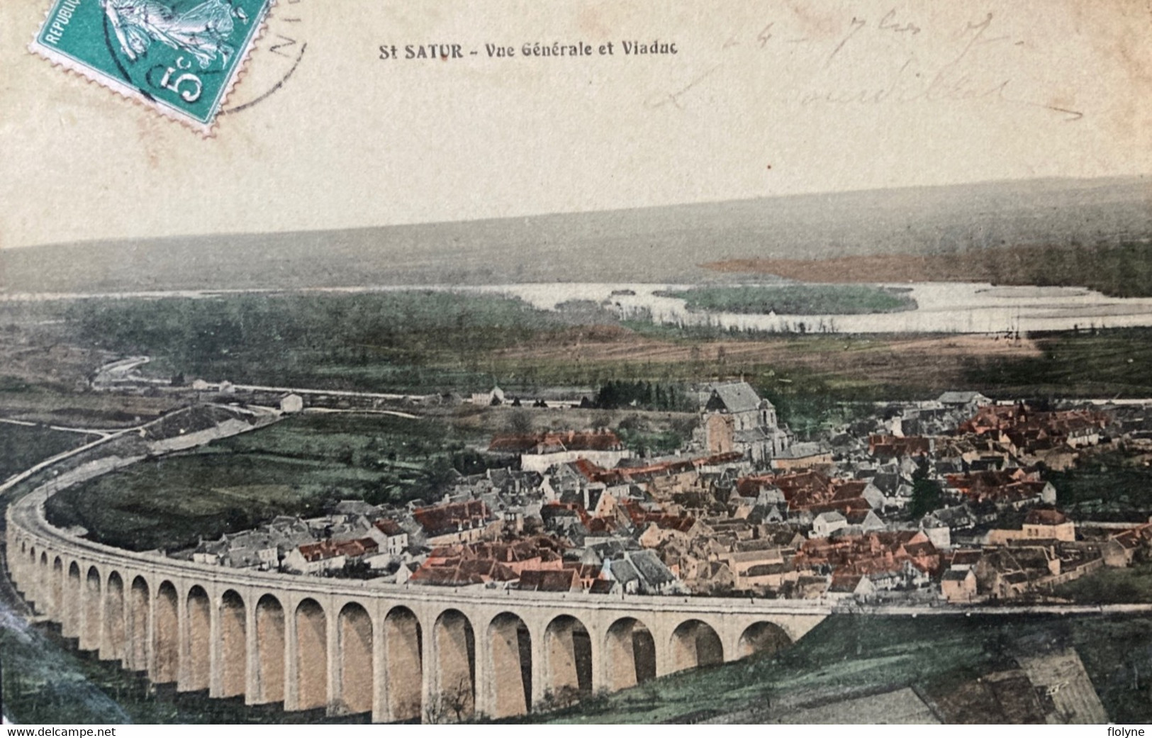 St Satur - Vue Générale Du Village Et Le Viaduc - Pont - Saint-Satur