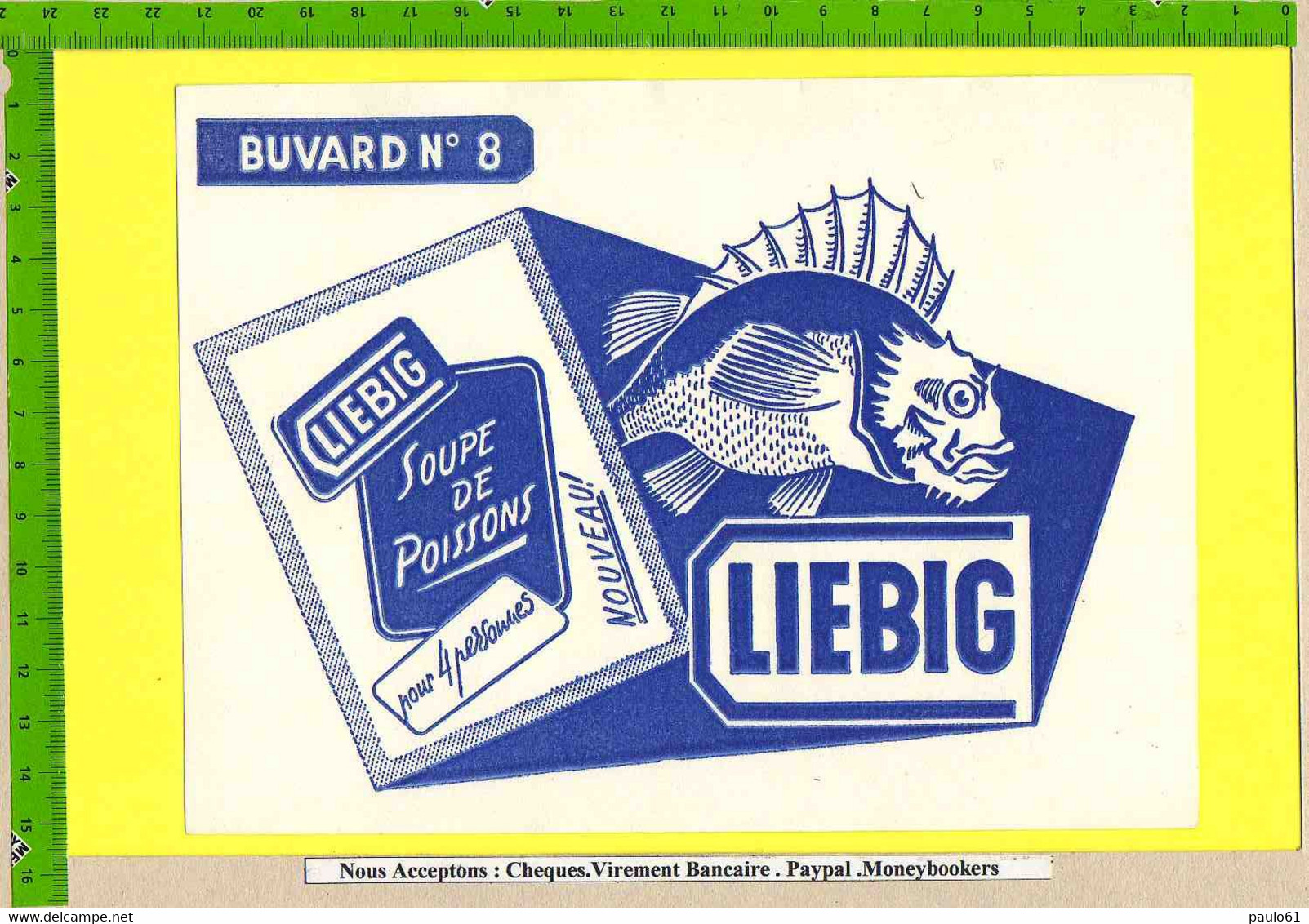 BUVARD :LIEBIG Soupe De Poisson Buvard N°8 - Alimentaire