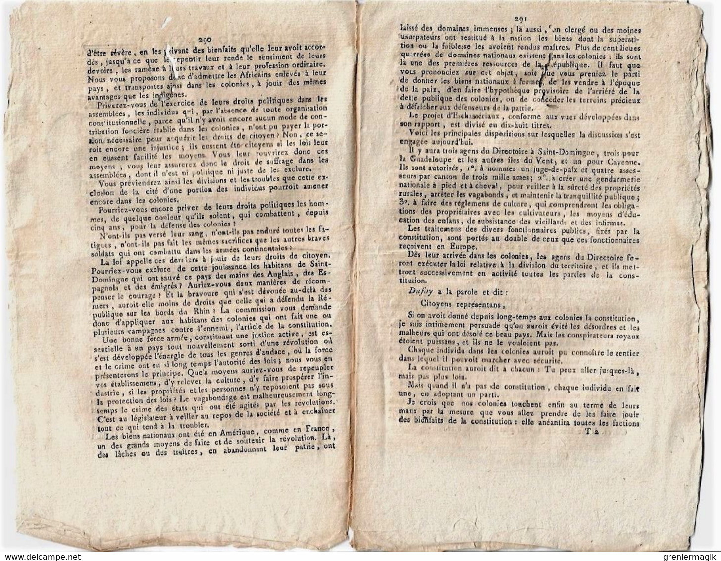 Journal Des Débats Et Lois Brumaire An VI 1797 Lettre Des Prisonniers D'Olmutz à Bonaparte La Fayette/Metternich Rastadt - Newspapers - Before 1800