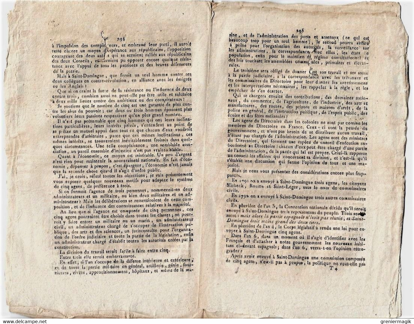 Journal Des Débats Et Lois Brumaire An VI 1797 Lettre Des Prisonniers D'Olmutz à Bonaparte La Fayette/Metternich Rastadt - Newspapers - Before 1800