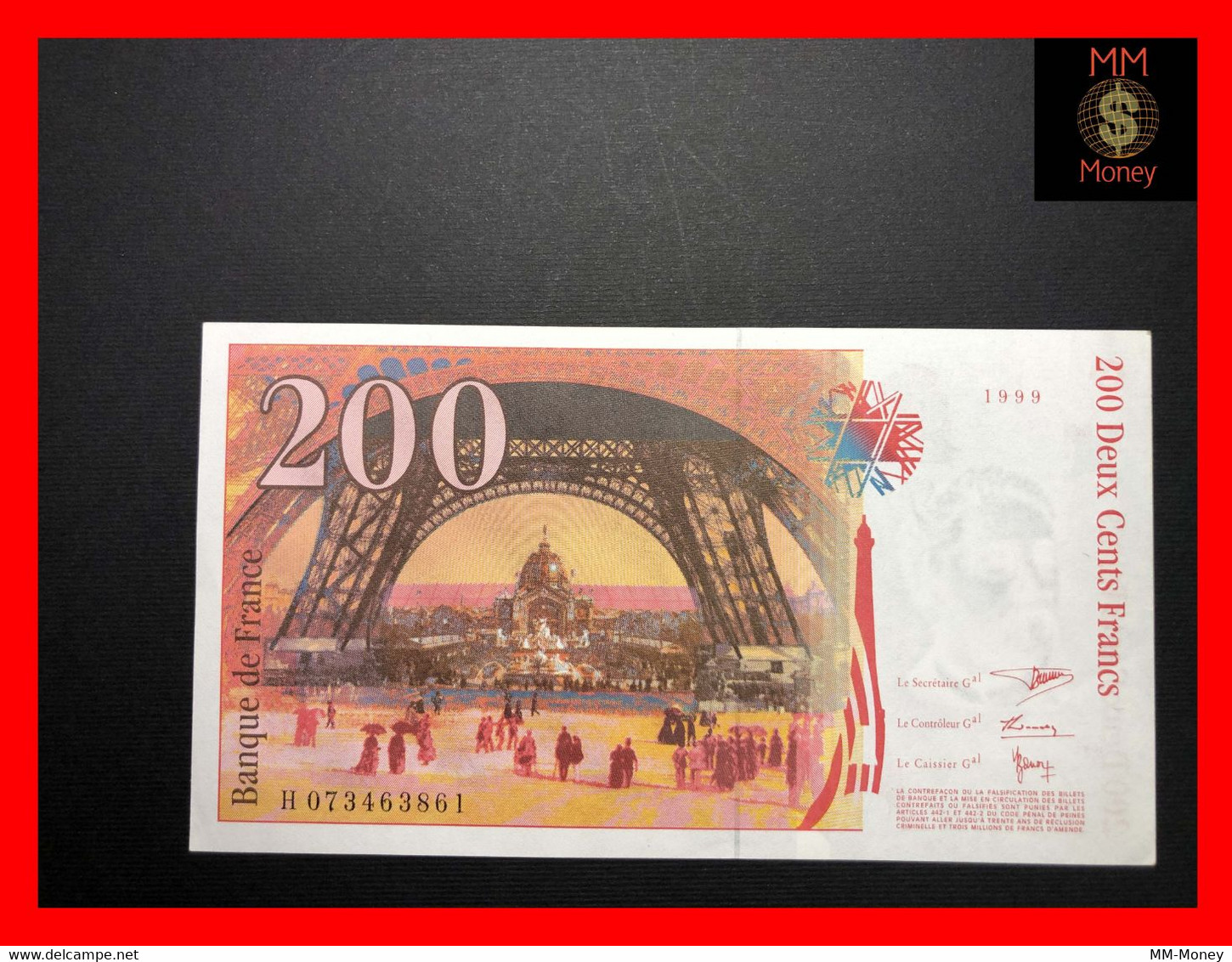 FRANCE  200 Francs 1999   P. 159    XF \ AU - 200 F 1995-1999 ''Eiffel''