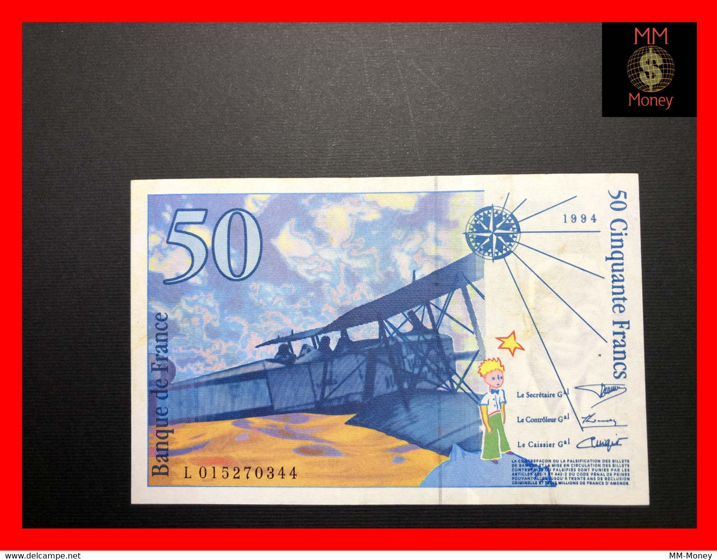 FRANCE 50 Francs 1994   P. 157 A    VF - 50 F 1992-1999 ''St Exupéry''