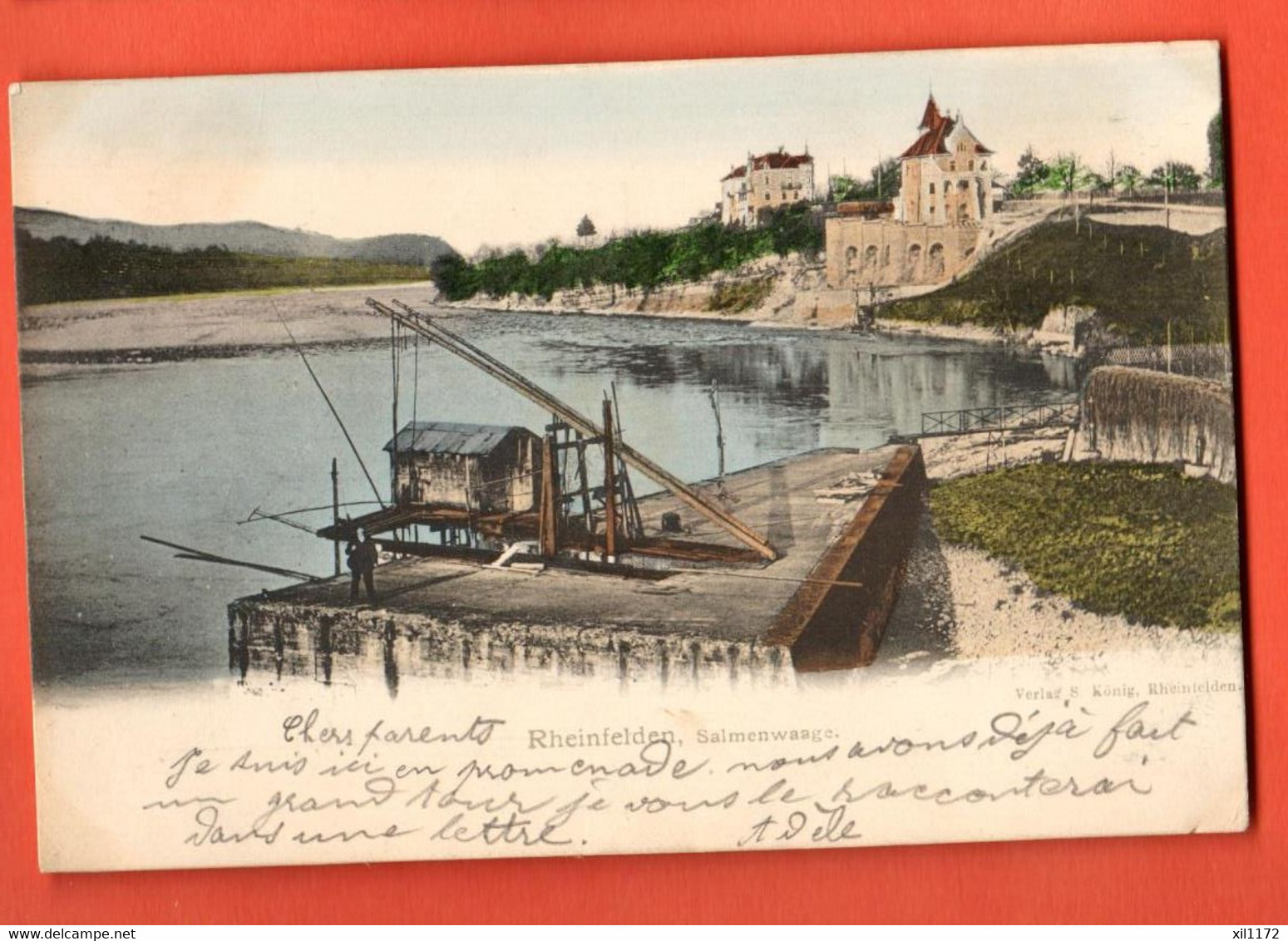 ZOT-16 SELTEN Gruss Aus Rheinfelden Salmenwaage Balance à Saumon Verlag König   Gelaufen 1903, Pionier - Rheinfelden