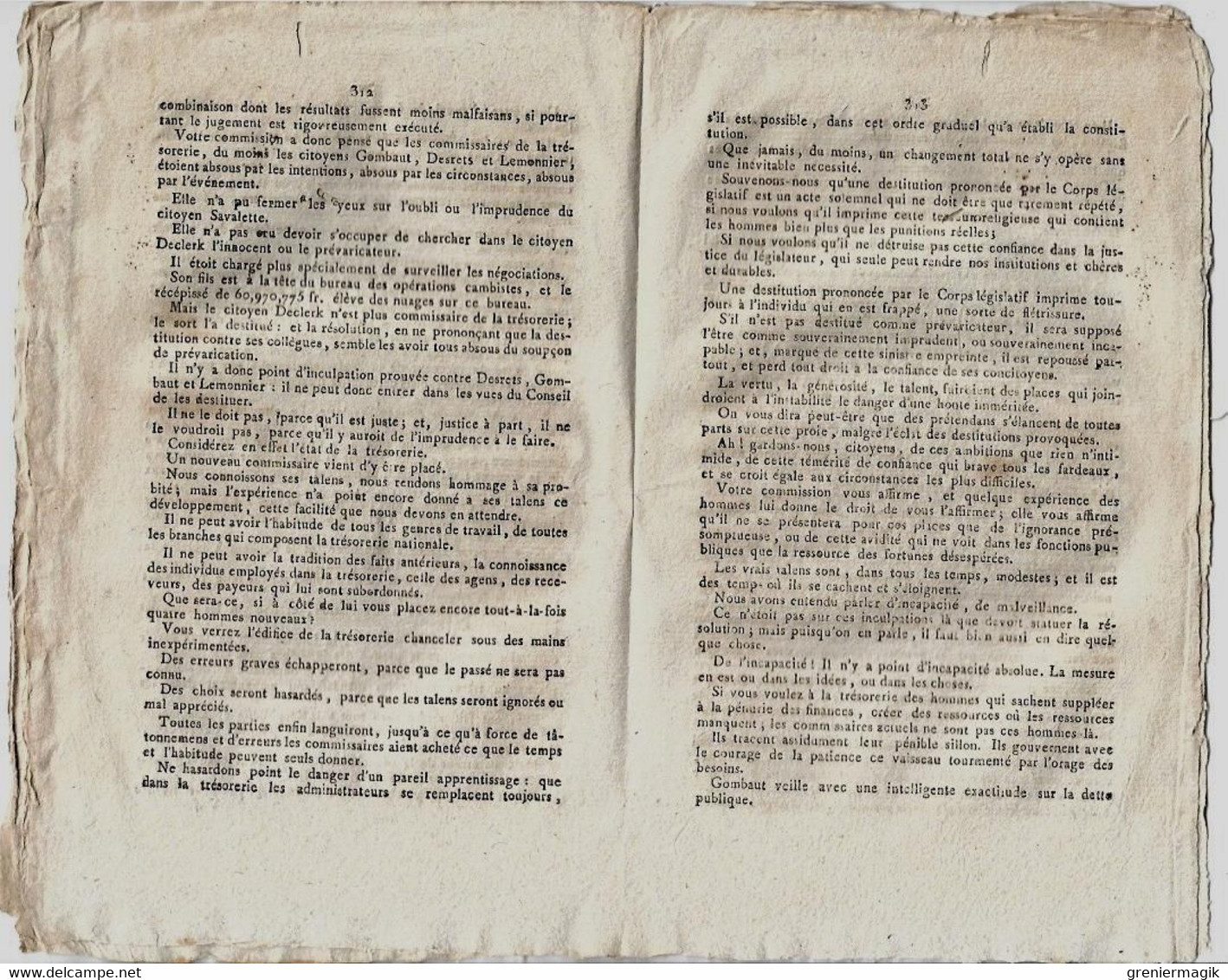 Journal Des Débats Et Lois Brumaire An VI 1797 Lettre De Bonaparte à L'archevêque De Gênes/Affaire Compagnie De Dijon - Zeitungen - Vor 1800