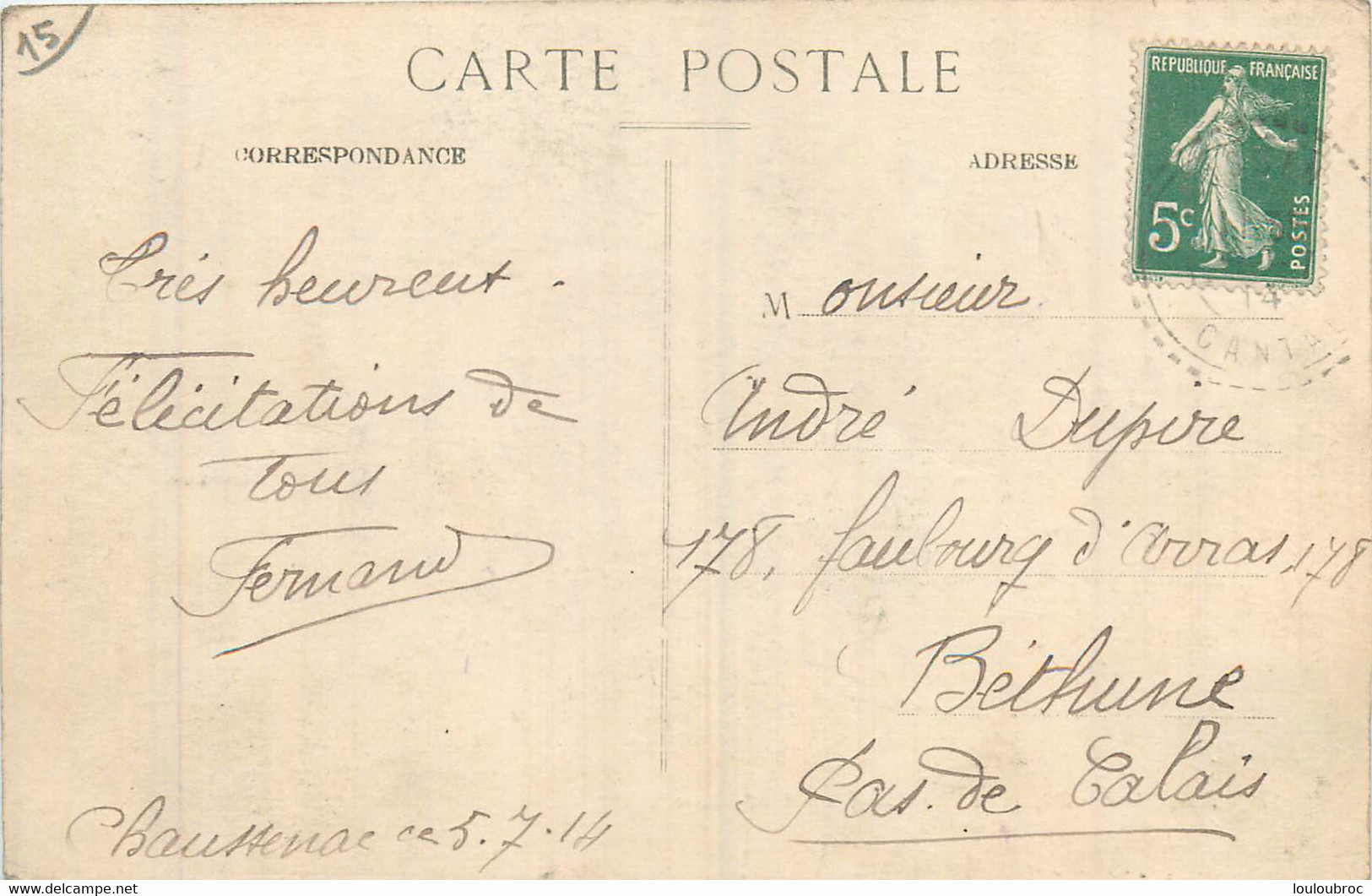 RARE AURILLAC DEPART DE L'AUTOBUS POUR MUR DE BARREZ EDITION MALROUX 1914 - Aurillac