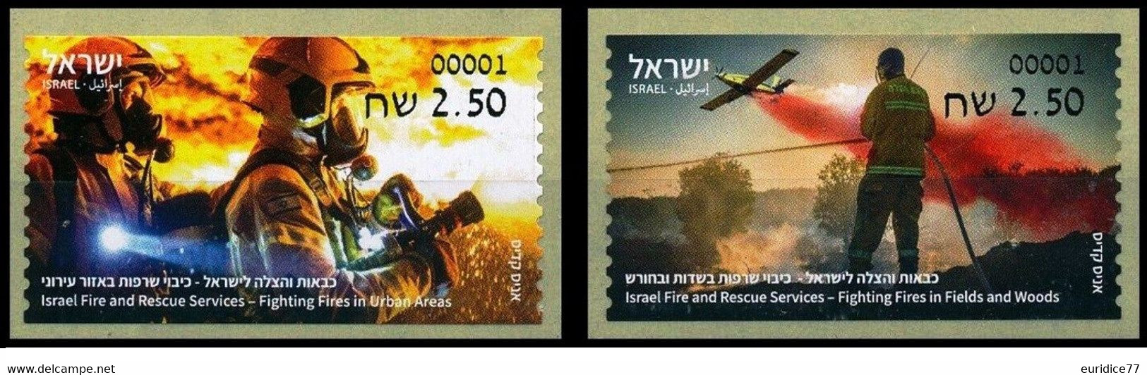 Israel 2021 - ATM Firefighting & Rescue Extinguishing Fires Set - Unused Stamps (with Tabs)