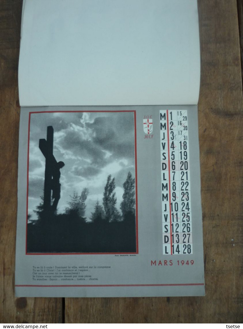 Calendrier Complet De La J.O.C. / Jeunesse Ouvrière Catholique - Année 1949 - Groot Formaat: 1941-60