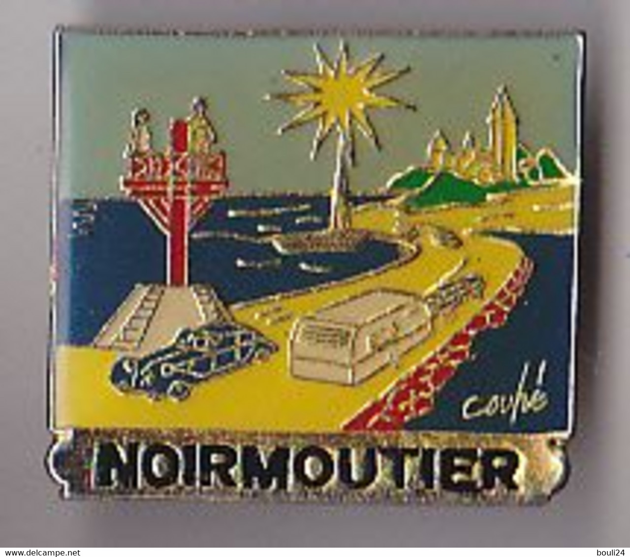 PIN'S     THEME   DE NOIRMOUTIER  EN VENDEE PASSAGE DU GOIS SIGNE  COUHE - Cities