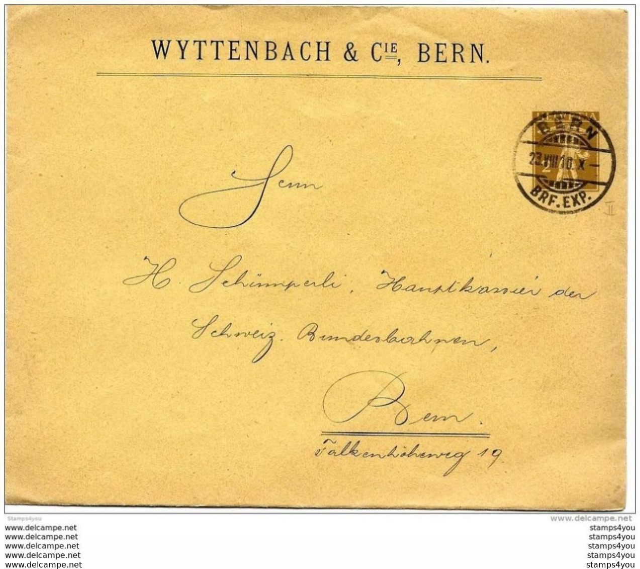 57 - 44 - Entier Postal Privé  "Wyttenbach &amp; Cie Bern" 1910 - Ganzsachen