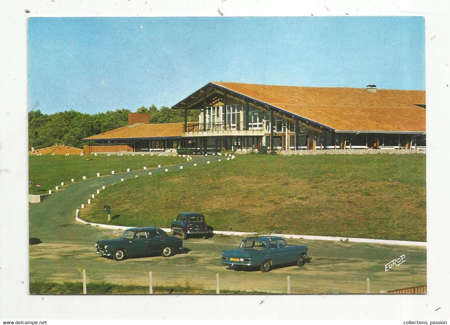 Cp , Automobiles ,40 , CAPBRETON , Village Vacances Famille VVF ,pavillon Central , écrite 1974 - Passenger Cars