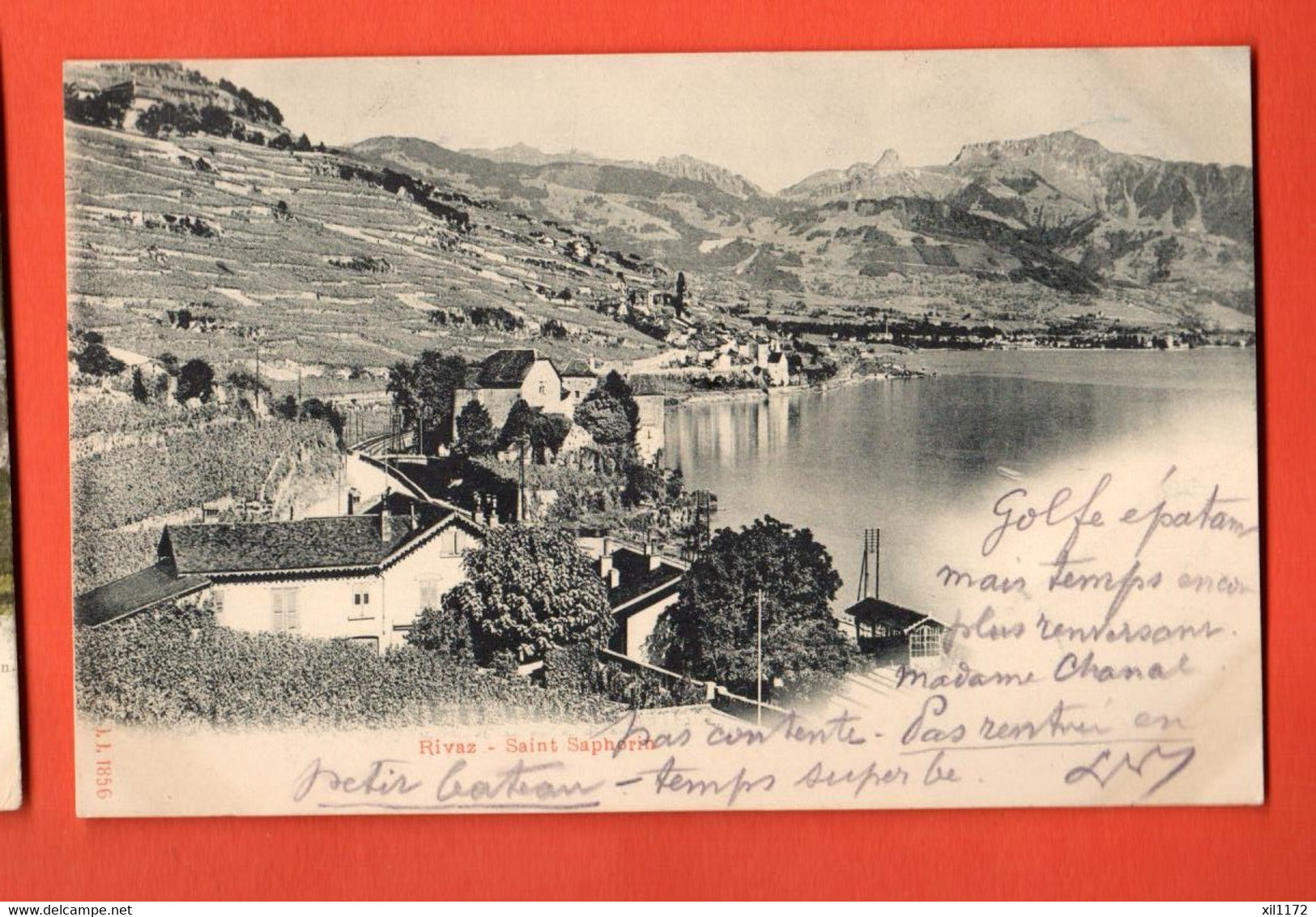 ZOT-18 Lavaux Rivaz Saint-Saphorin Gare  Circulé 1900 Dos Simple - Rivaz