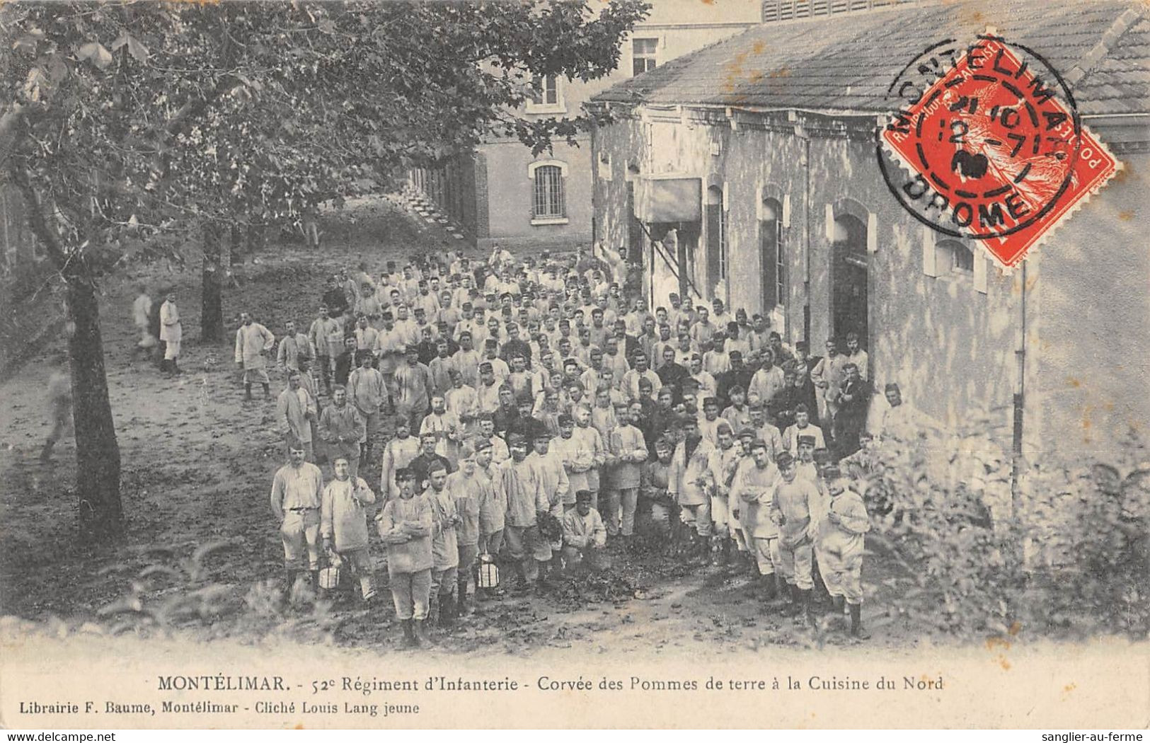 CPA 26 MONTELIMAR 52e REGIMENT D'INFANTERIE CORVEE DE POMMES DE TERRE A LA CUISINE DU NORD - Montelimar