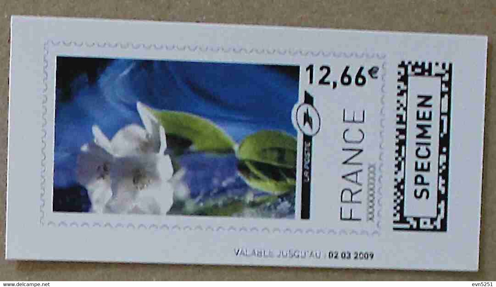 Ti02-03 : SPECIMEN - Fleurs 12.66 € (autoadhésif / Autocollant) - Specimen