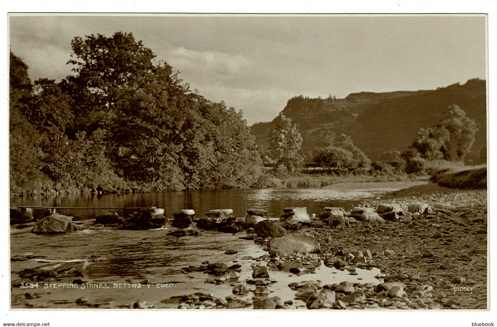 Ref 1489 - Judges Real Photo Postcard - Stepping Stones - Bettws-Y-Coed Wales - Caernarvonshire