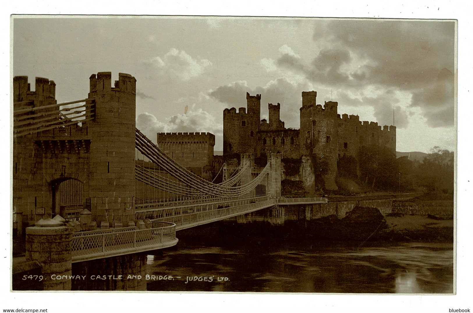 Ref 1489 - Judges Real Photo Postcard - Conway Castle & Bridge - Caernarvonshire Wales - Caernarvonshire