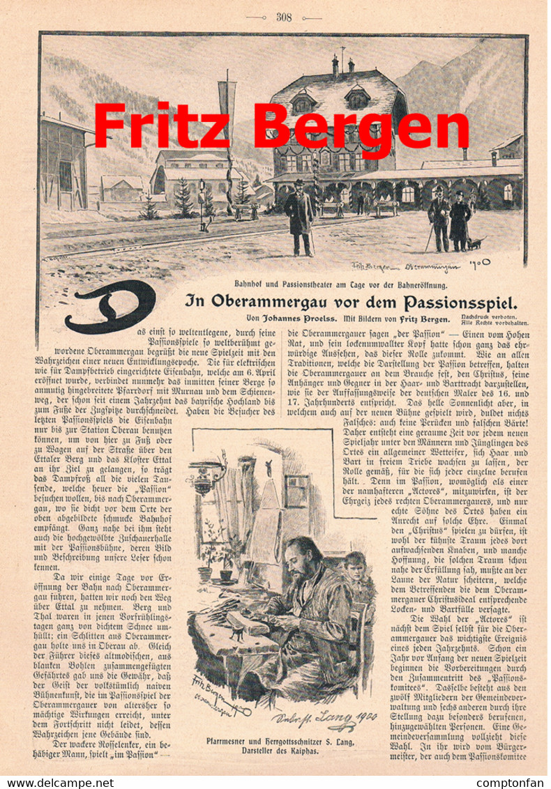 A102 795-2 Pröls Fritz Bergen Oberammergau Passionsspiel Artikel 1900 !! - Autres & Non Classés