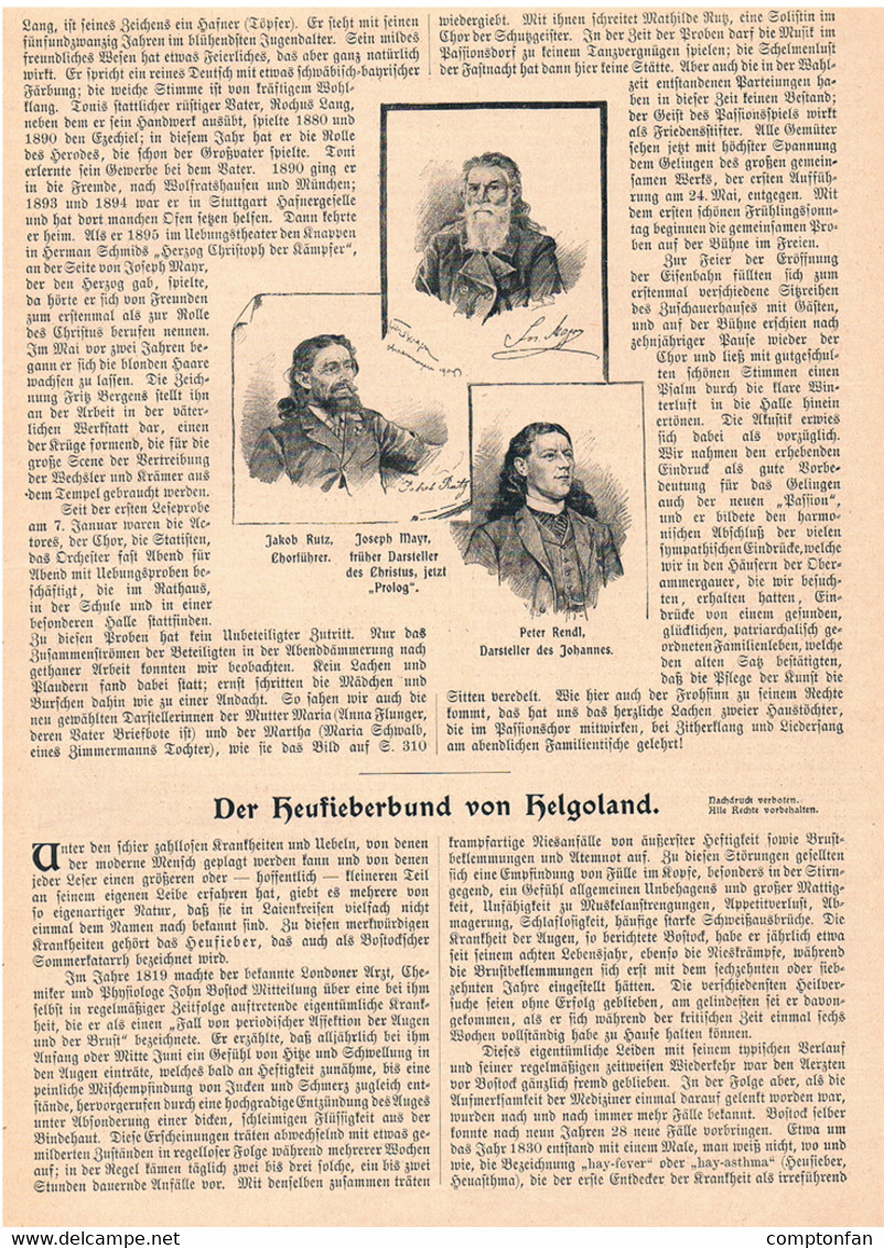 A102 795-2 Pröls Fritz Bergen Oberammergau Passionsspiel Artikel 1900 !! - Autres & Non Classés