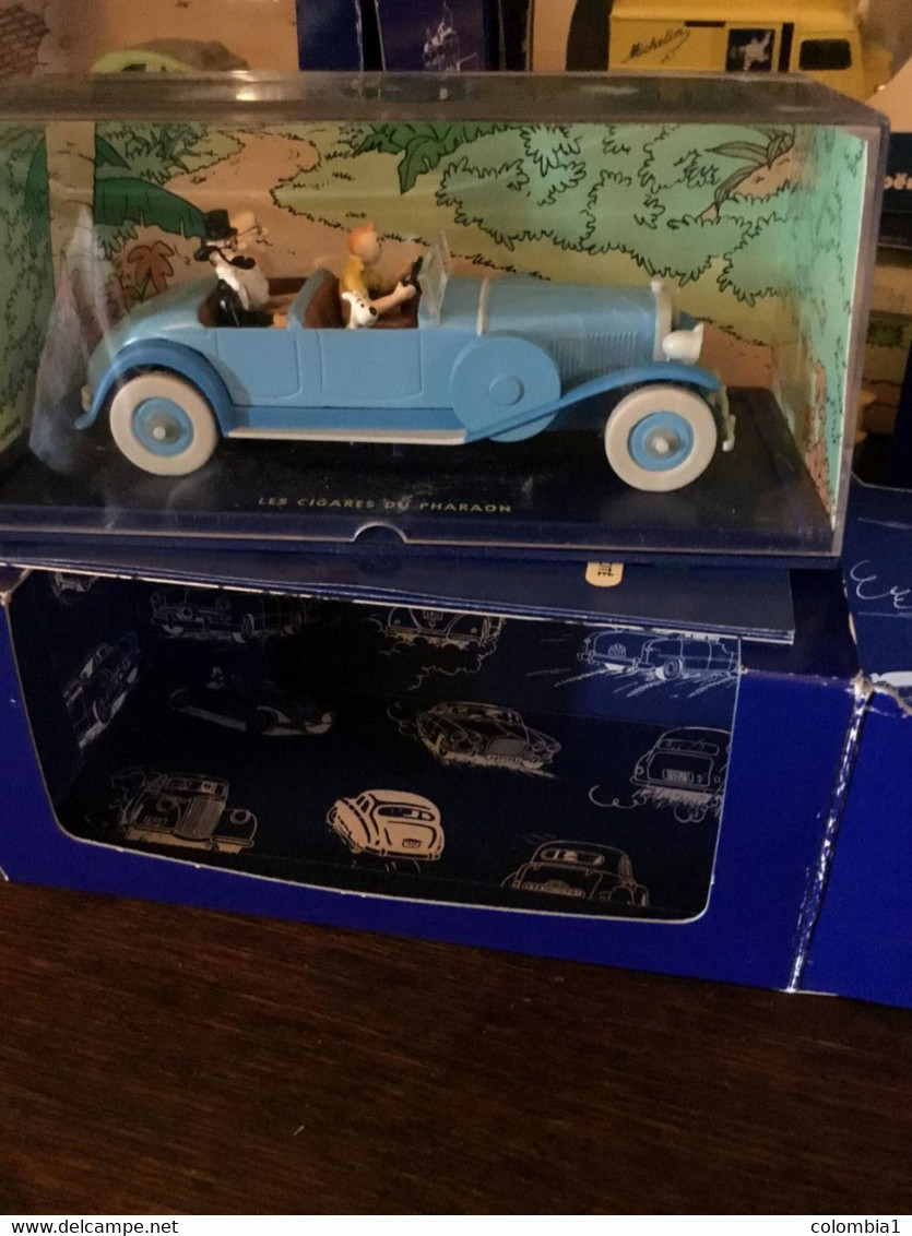 TINTIN LES CIGARES DU PHARAON "Le BOLIDE ROUGE" Voiture En Métal 1/43 Certificat D'Authenticité - Tintin