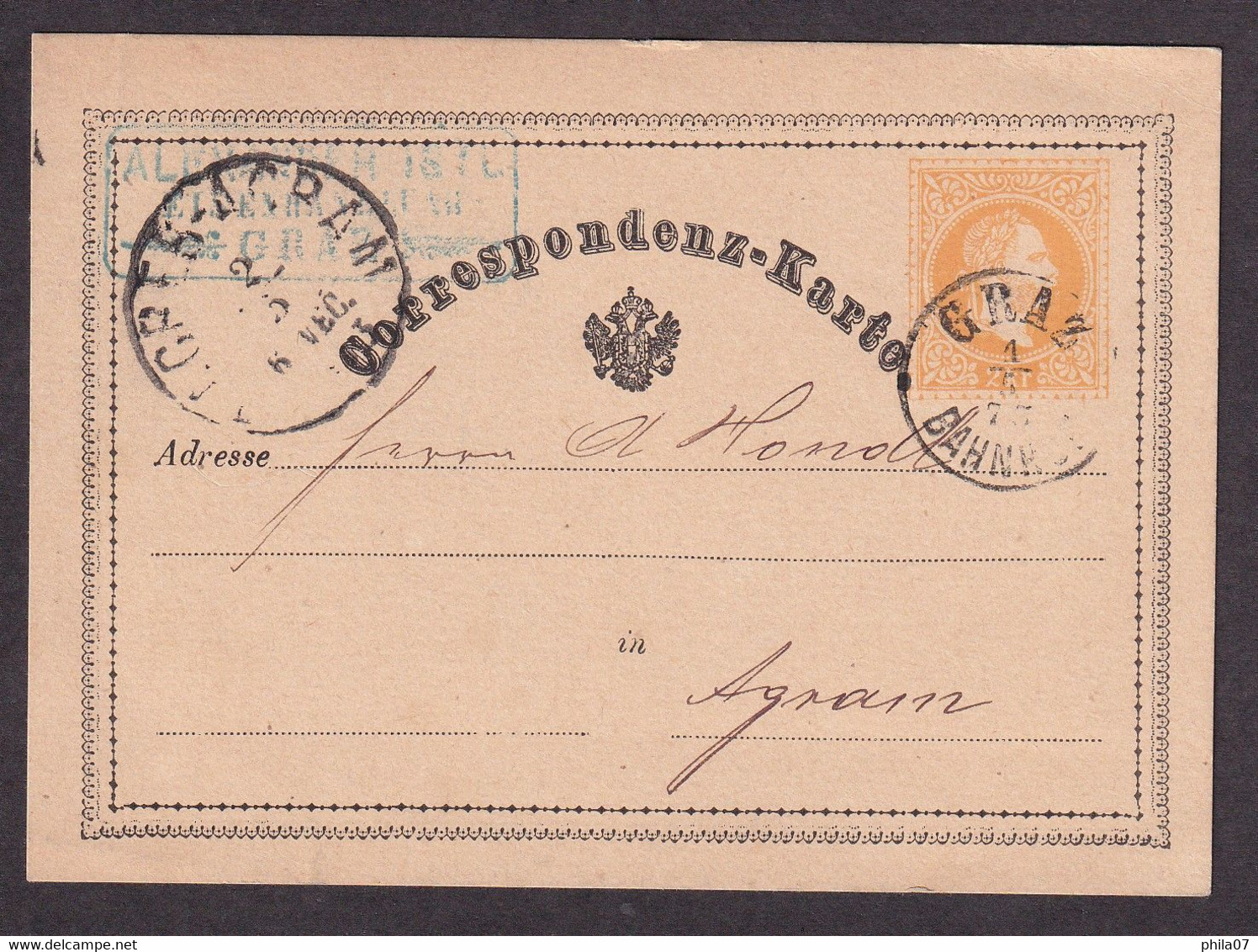 Austria - Stationery Sent From Graz To Zagreb 1873. Good Quality. - Altri & Non Classificati