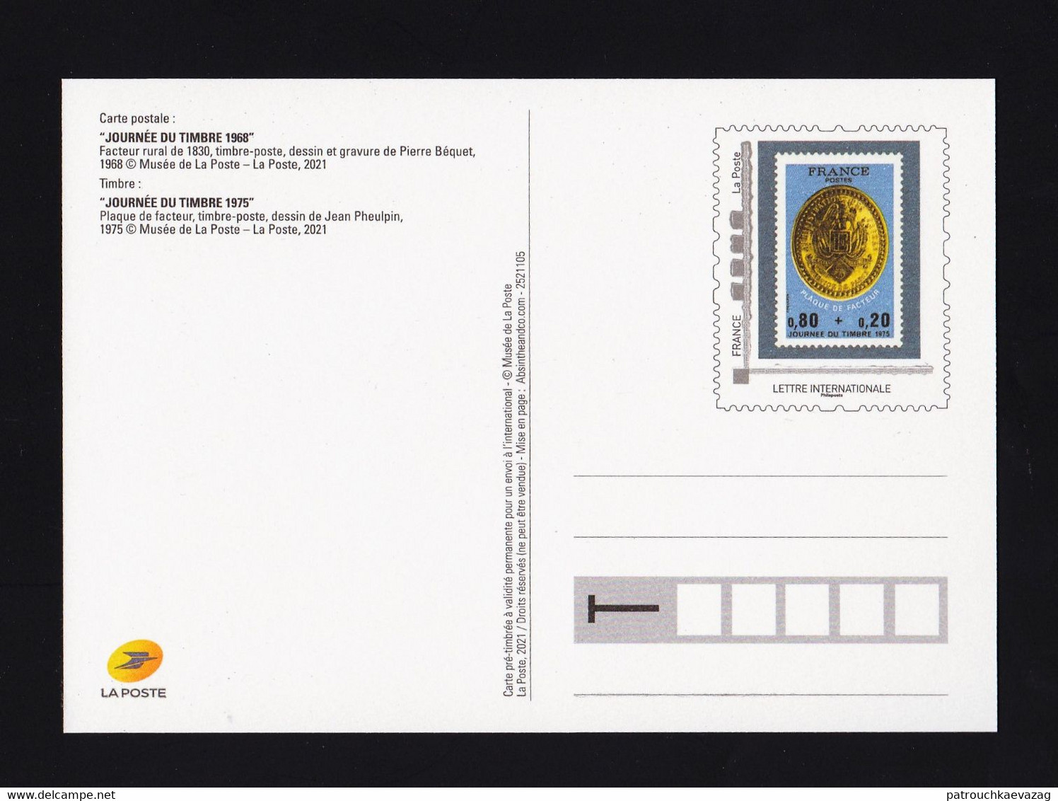 Entier Postal - 2021 - Cartes Pré-timbrées à Validité Permante International - Journée Du Timbre 1967 & 1968 - PAP: TSC En Semi-officiële Bijwerking