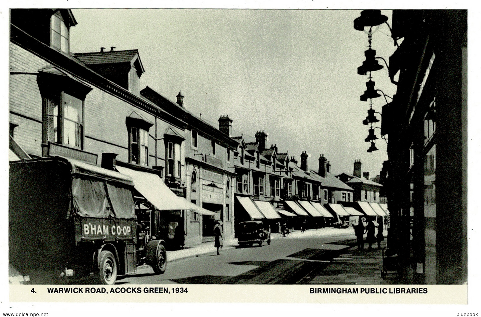 Ref 1490 - Reproduction Postcard - Warwick Road Acocks Green Birmingham - Co-op Van - Birmingham