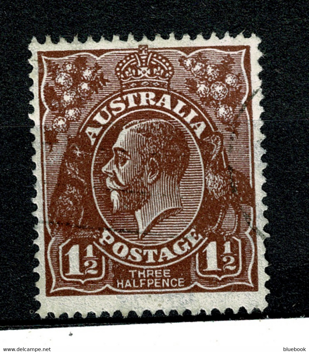 Ref 1491 - Australia 1919  1 1/2d  Chocolate  KGV Head SG 52a - Fine Used Stamp - Oblitérés