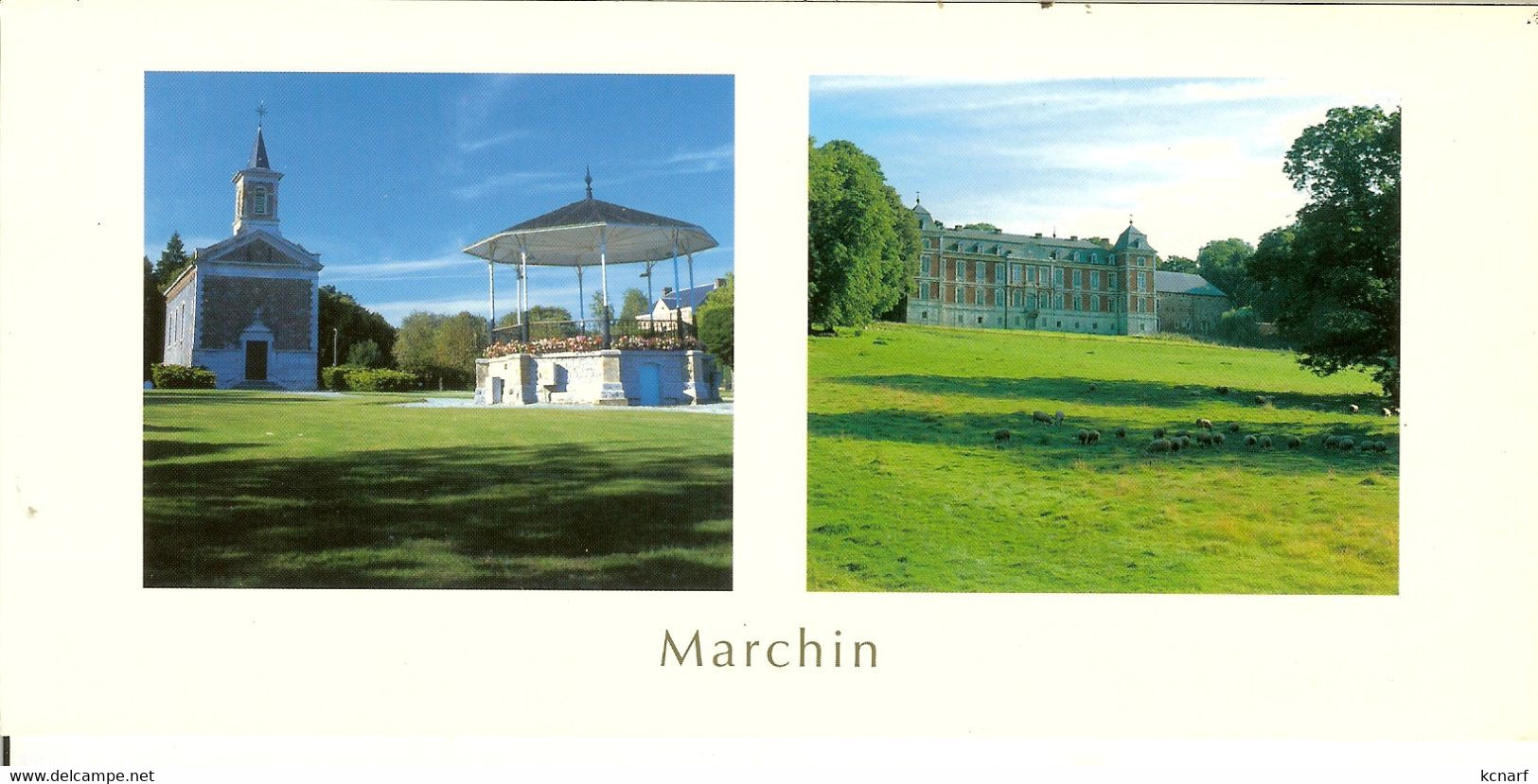 CP De MARCHIN " La Place De Belle-Maison , Le Château De Belle-maison " - Marchin