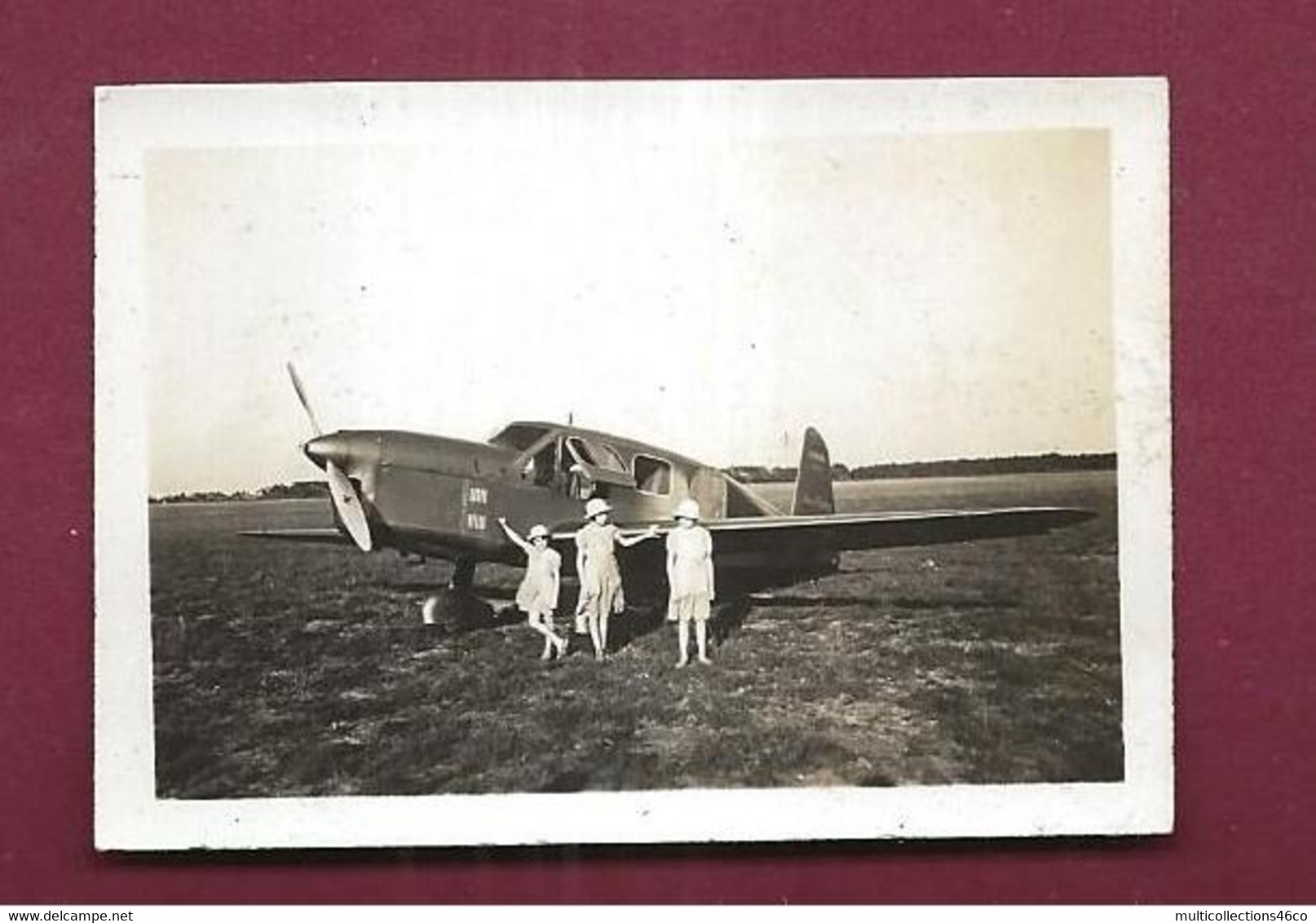 140621 - PHOTO Vers 1935 AVIATION Bordeaux Mérignac Avion Fillettes - Merignac