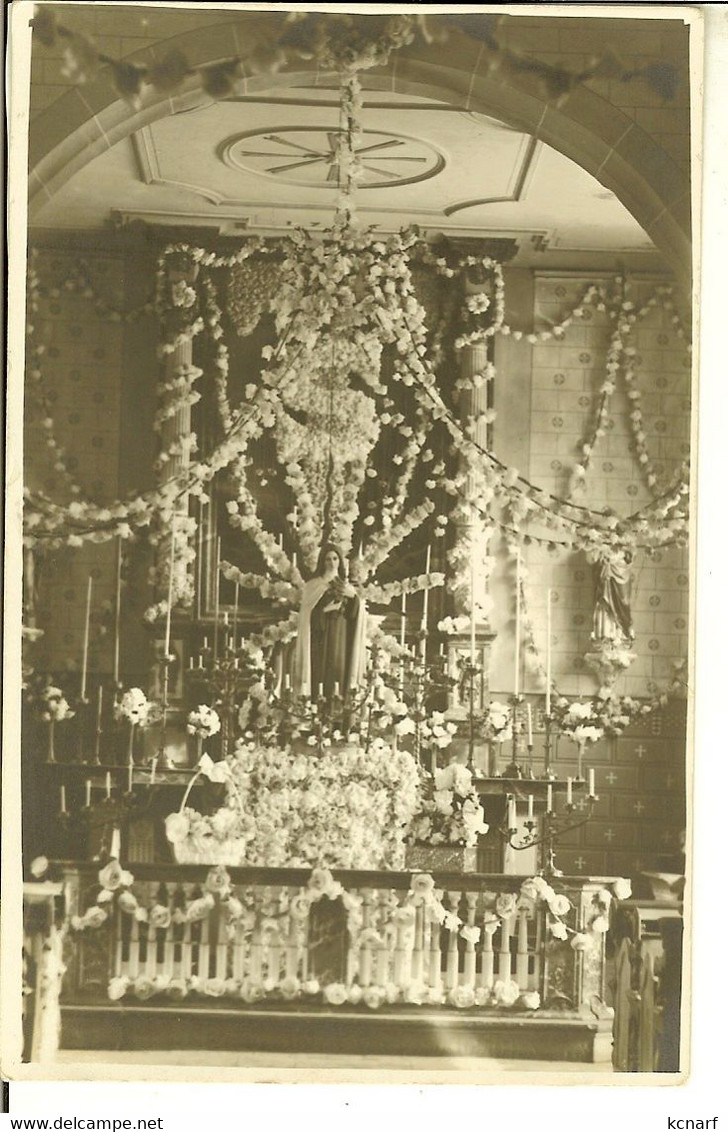 CP Photo De L'intérieur De L'Eglise De VILLERS-le-BOUILLET  " Cachet Marcel SOHET Photographe Au Verso " - Villers-le-Bouillet