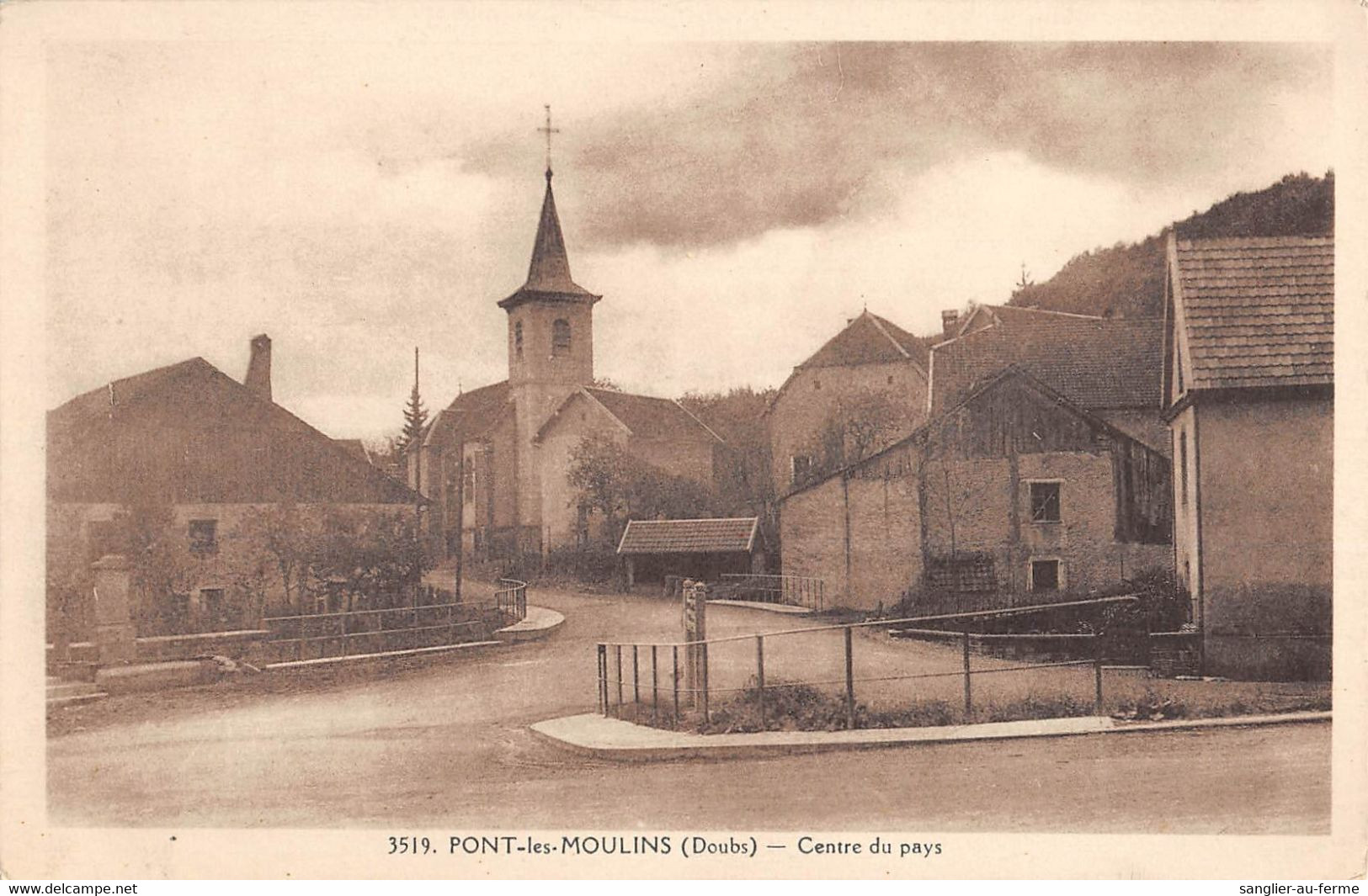 CPA 25 PONT LES MOULINS CENTRE DU PAYS (cpa Rare - Sonstige & Ohne Zuordnung