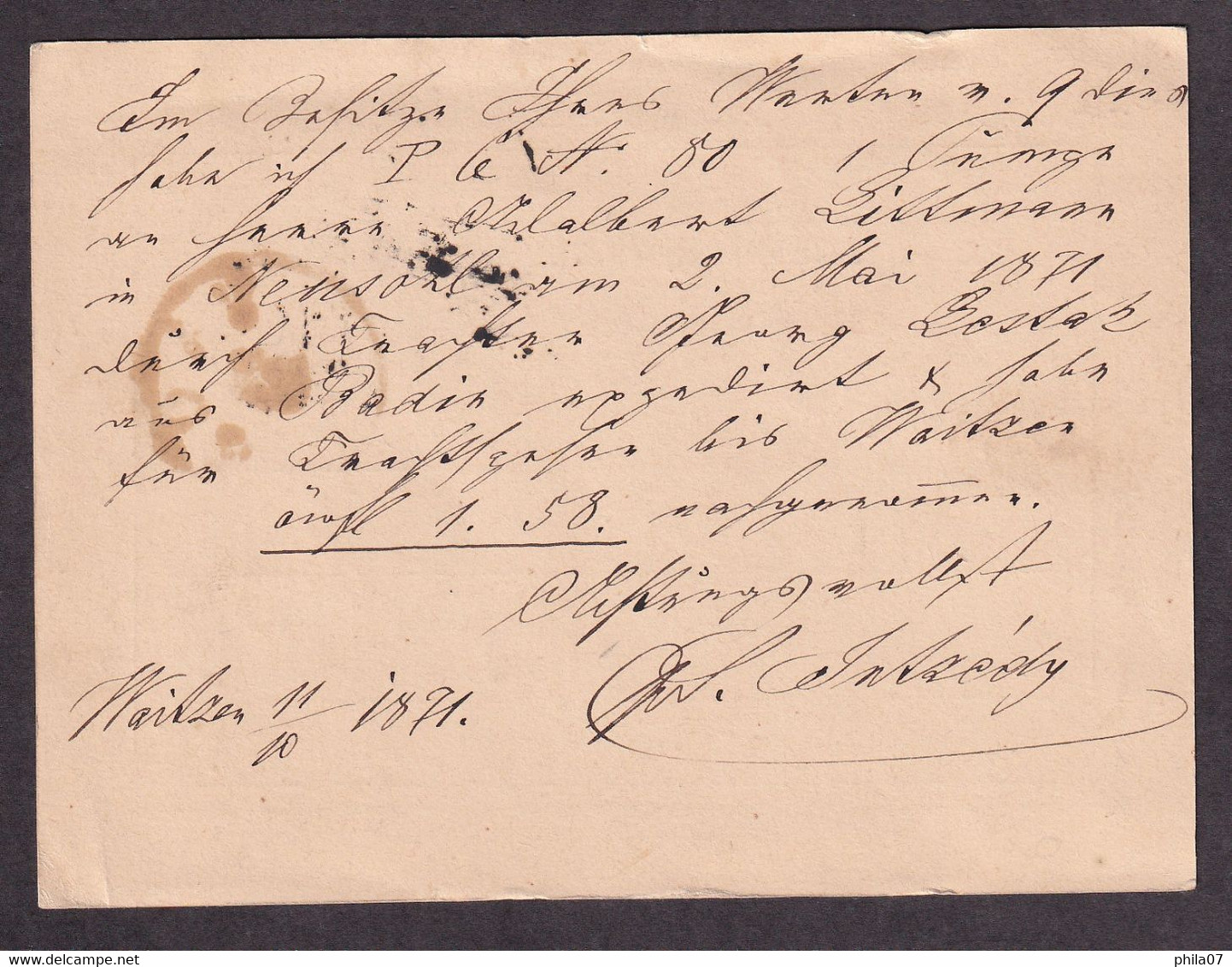 Hungary - Stationery Sent To Wien 1871. Good Quality. - Postal Stationery