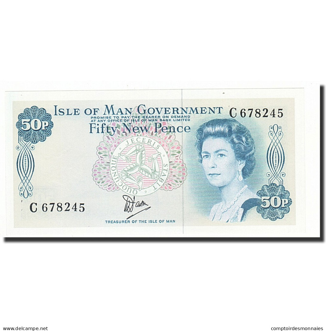 Billet, Isle Of Man, 50 New Pence, Undated (1969), Undated, KM:27A, NEUF - 50 New-pence