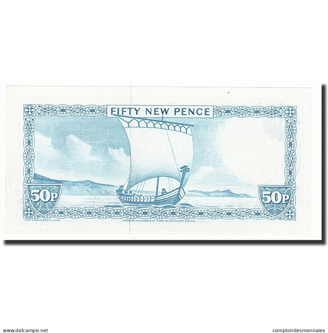 Billet, Isle Of Man, 50 New Pence, Undated (1969), Undated, KM:27A, NEUF - 50 New-pence