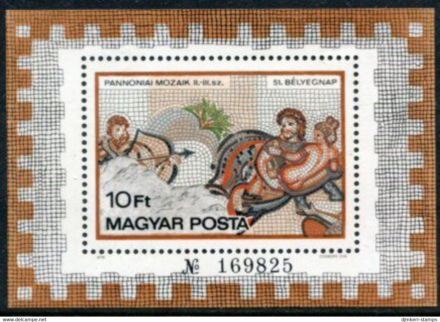 HUNGARY 1978 Stamp Day: Mosaics Block MNH /**.  Michel Block 134 - Blocks & Kleinbögen