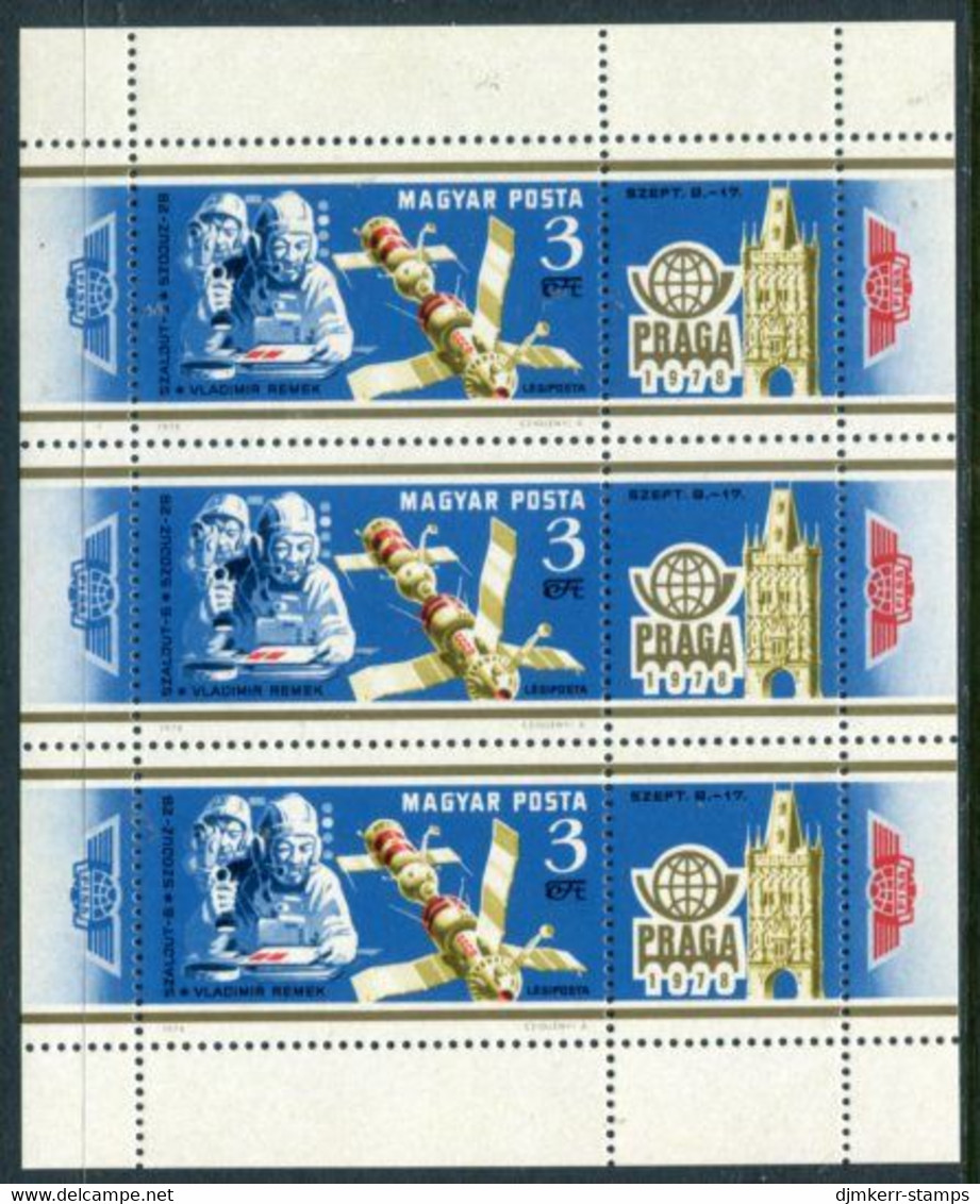 HUNGARY 1978 PRAGA Stamp Exhibition Sheetlet MNH /**.  Michel 3308 Kb - Ungebraucht