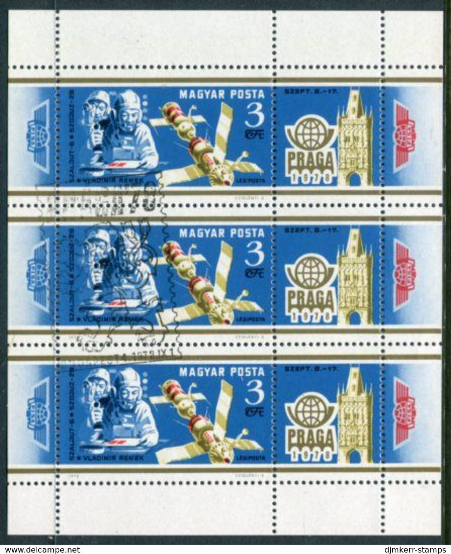 HUNGARY 1978 PRAGA Stamp Exhibition Sheetlet Used.  Michel 3308 Kb - Blokken & Velletjes